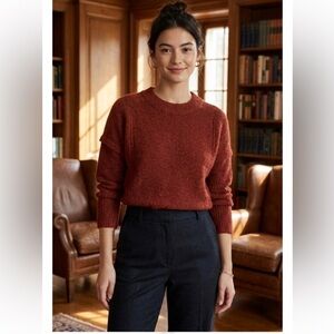 MADEWELL Cable Havener Pullover SWEATER SIZE 4X HEATHER AUBURN NEW $98